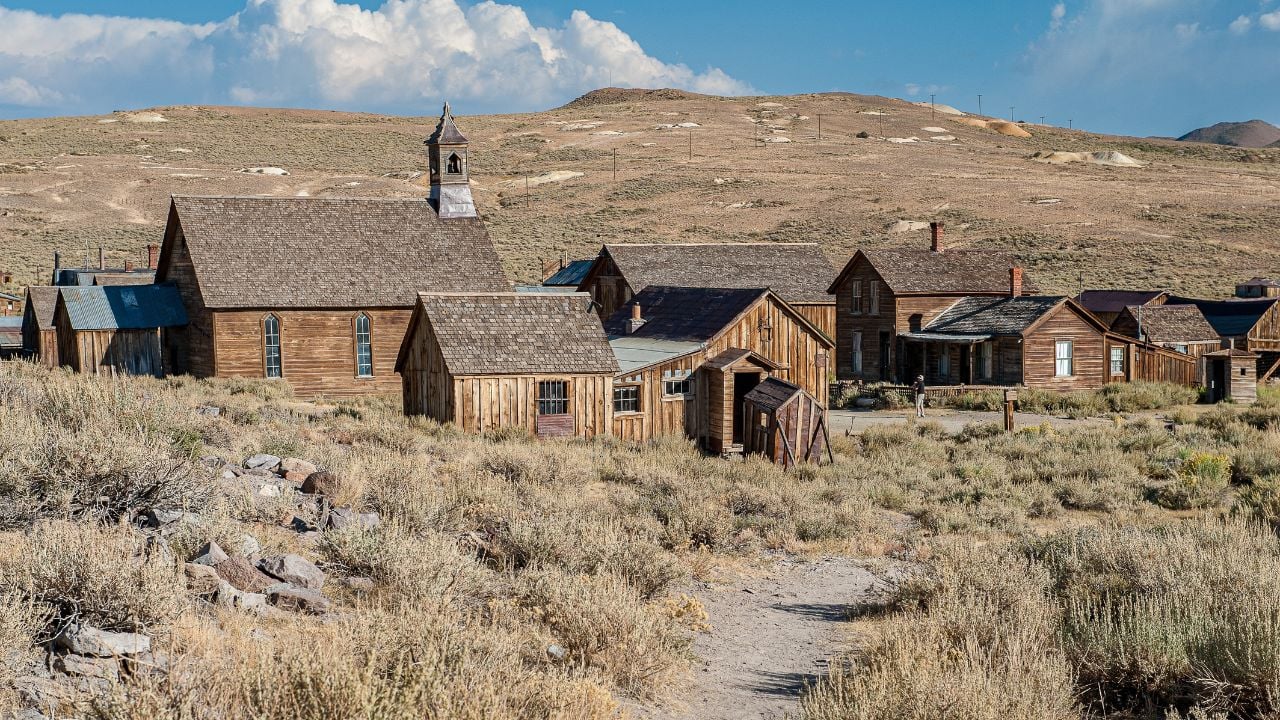 BODIE, CA, USA - SEPTEMBER 8, 2008: Bodie Ghost Town in Mono County, California became a boom town during the gold rush in 1876.It was described as a ghost town in 1915.