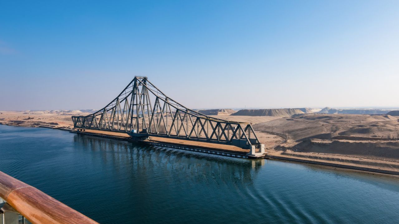 El Ferdan Railway Bridge. Suez Canal, Egypt.