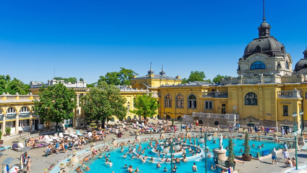 The Széchenyi Medicinal Bath in Budapest, the largest medicinal bath in Europe.