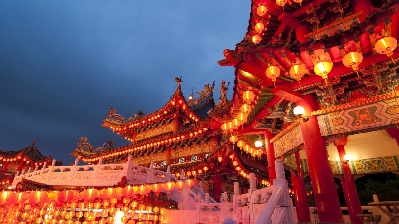 famous thean hou temple in malaysia during chinese new year celebration