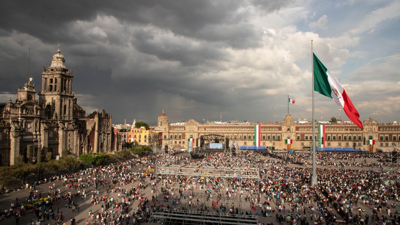 Mexico City, Mexico September 15 2025. Celebration of the 215th anniversary of the beginning of Mexico's independence held in the Zócalo of Mexico City.