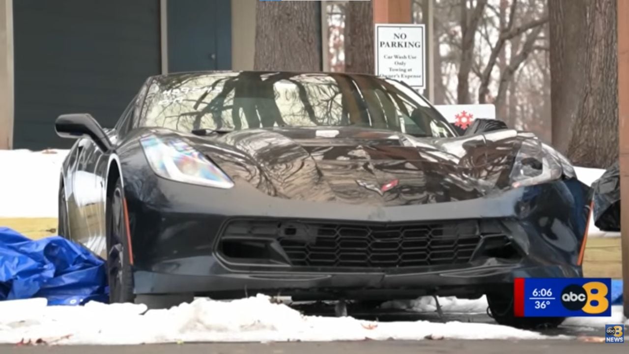2017 Chevrolet Corvette stolen and damaged.