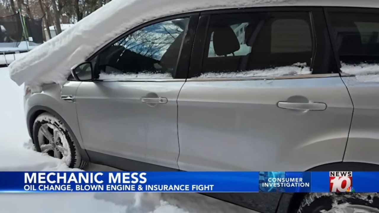 Insurance won't cover engine failure issue due to missing fuel cap and filter.