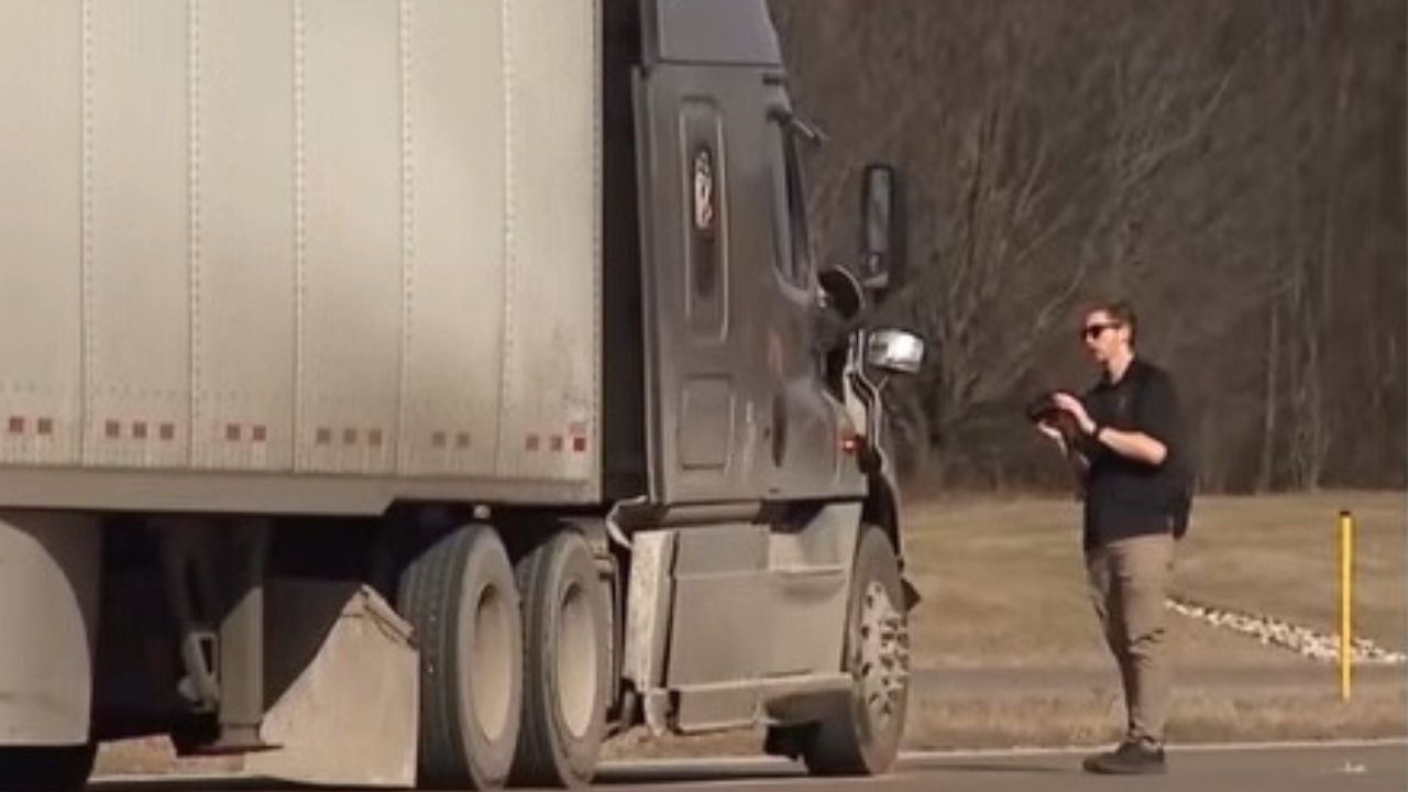 Semi-trailer driven by undocumented immigrant.