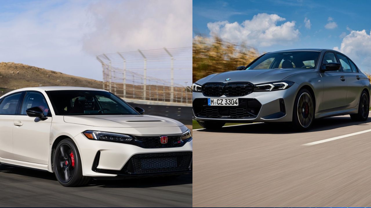 2023 Honda Civic Type R and 2023 BMW M340i.