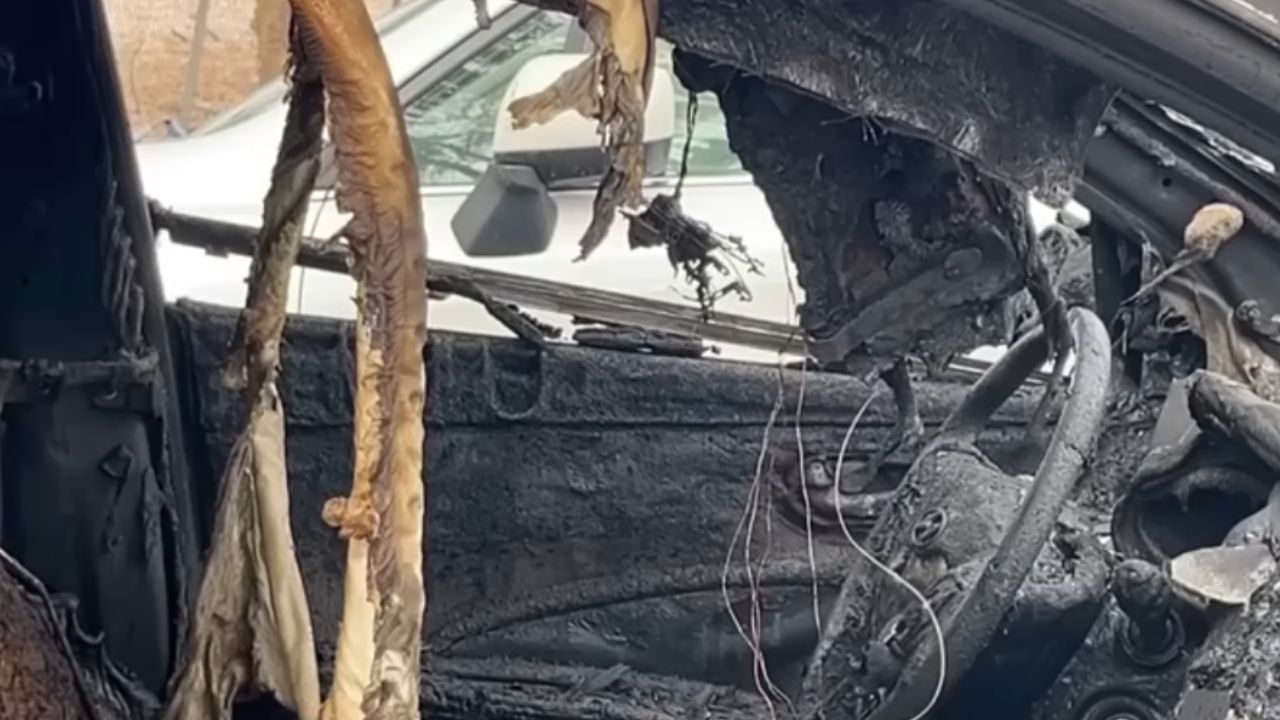 Burnt car.