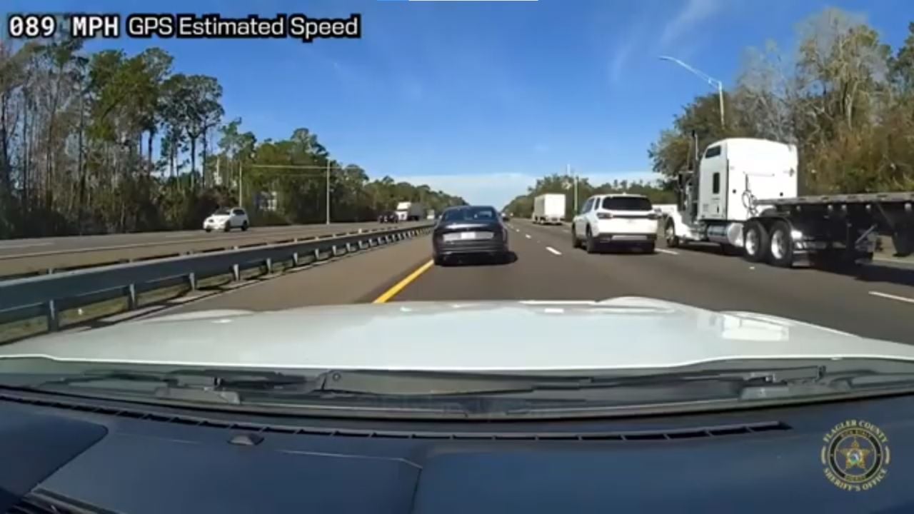 Police deputies stop man who clocked 114 mph on highway.
