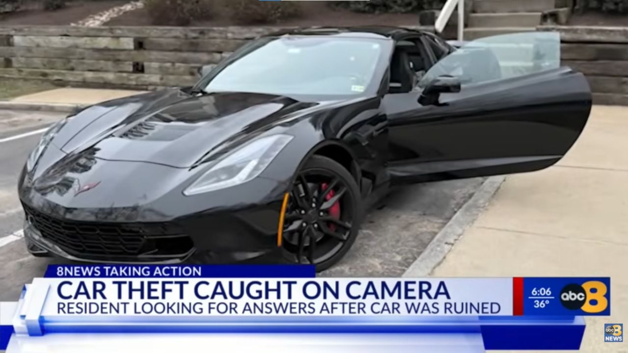 2017 Chevrolet Corvette stolen and damaged.