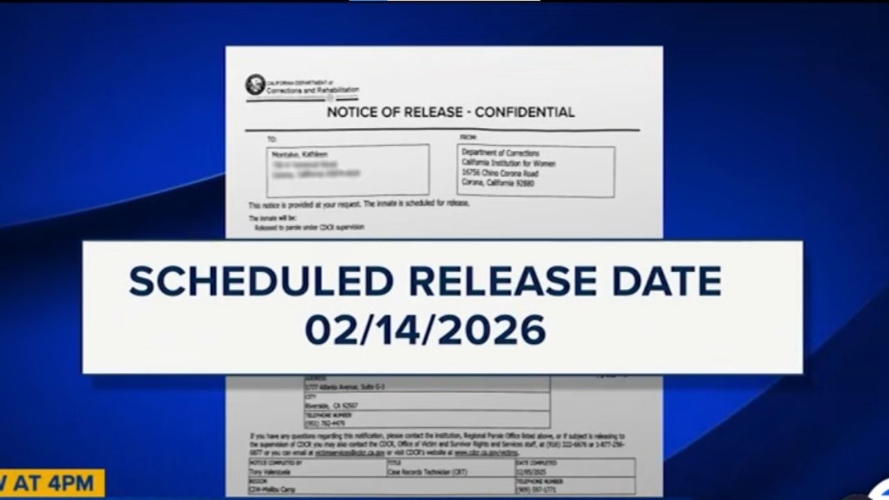 Notice of release from prison.