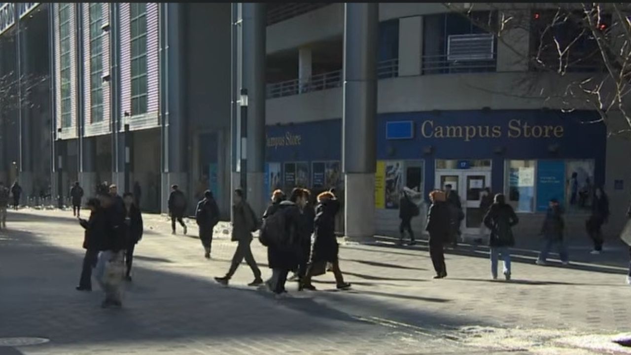 Students on campus.