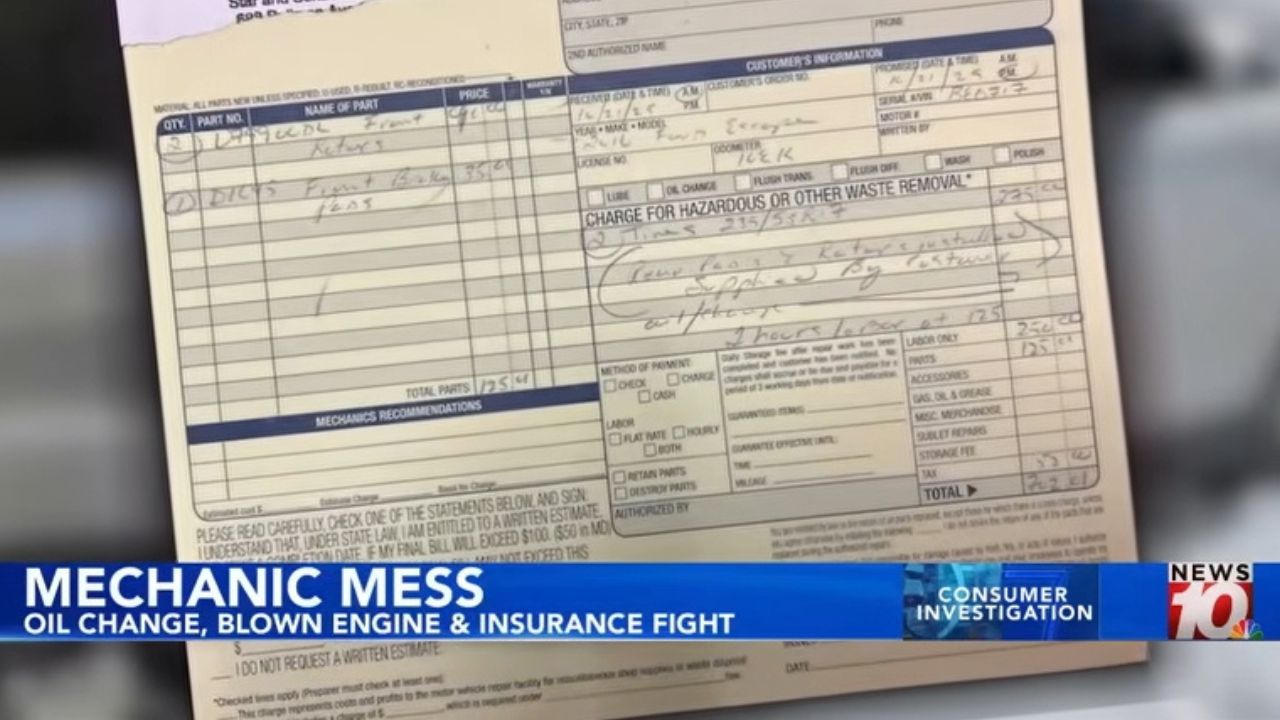 Insurance won't cover engine failure issue due to missing fuel cap and filter.