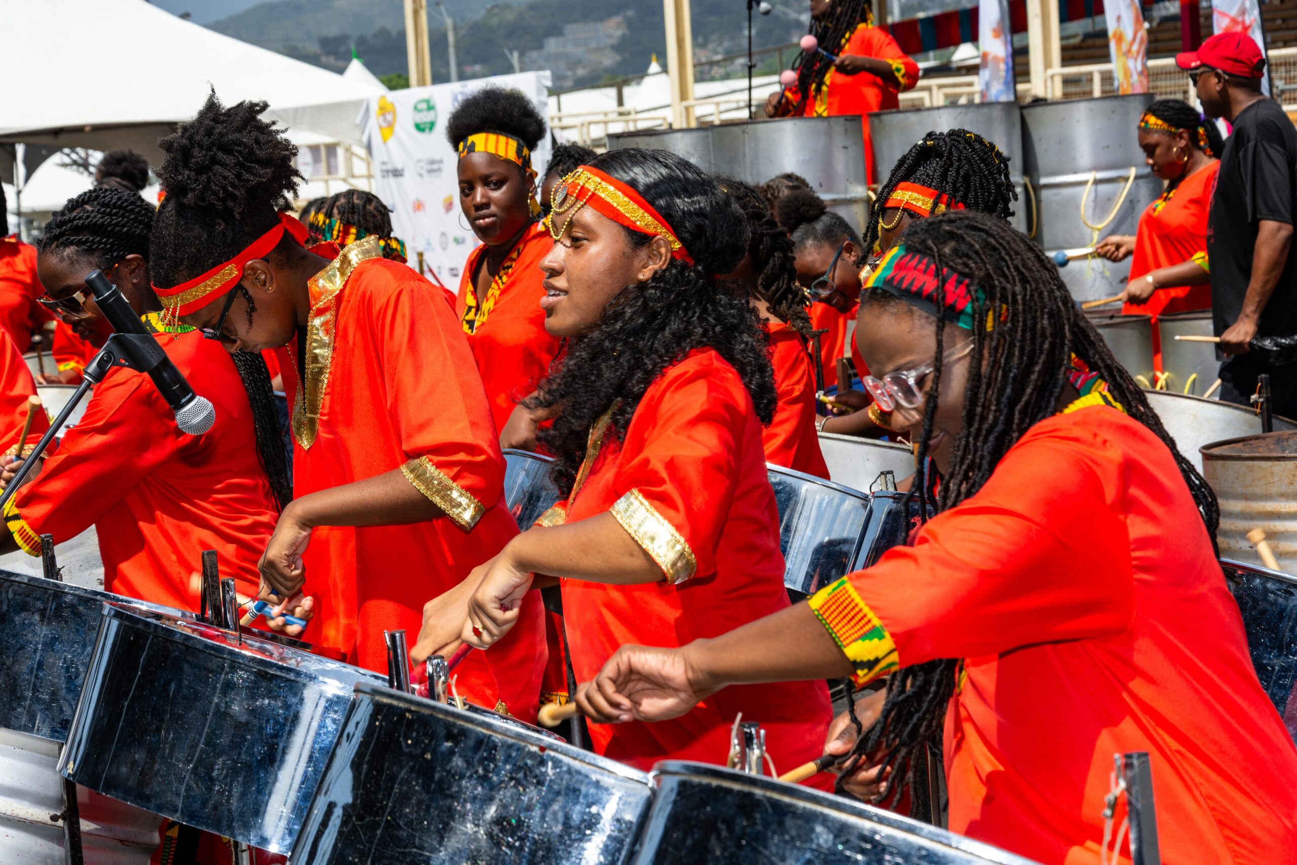 PORT OF SPAIN ,TRINIDAD - FEBRUARY 3: Bishops Steel Orchestra Perform in The Trinidad Red Cross’s 2024 Children’s Carnival, February 3 , 2024 in Port of Spain , Trinidad.