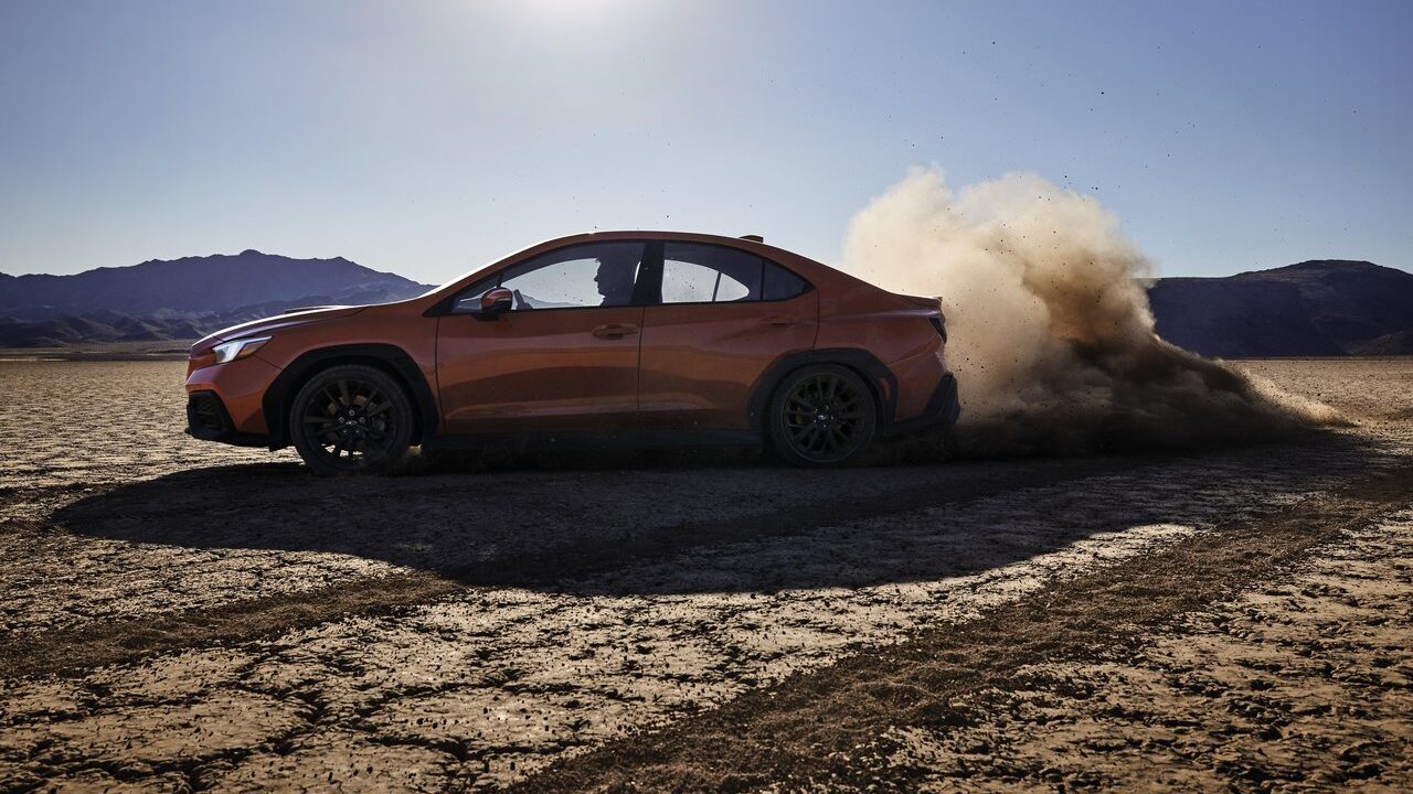 2022 Subaru WRX in the desert.