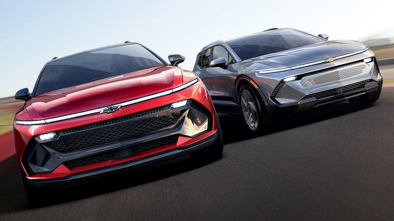2024 Chevrolet Equinox EV dark orange and gray metallic.