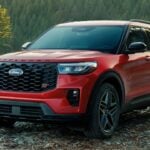 2025 Ford Explorer ST dark orange color.