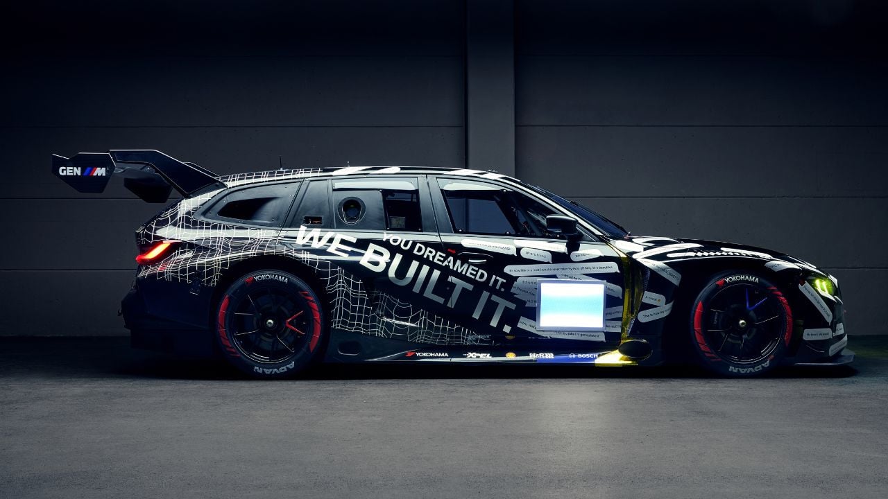 Side view studio shot of BMW M3 Touring 24H