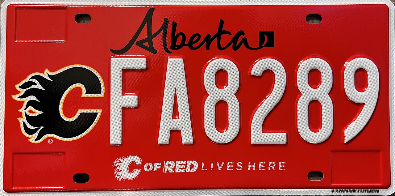 Alberta License Plate Flames.
