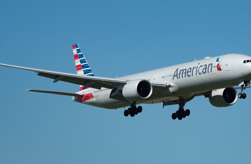 American Airlines Boeing 777 at Miami International Airport.