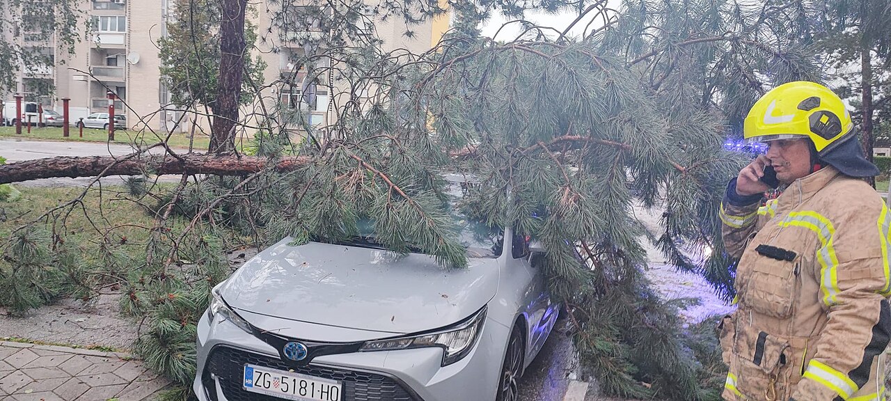 Damaged car in Croatia.
