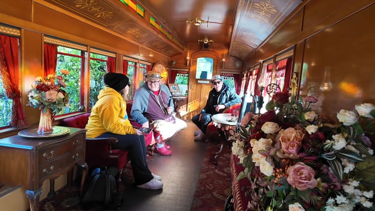 Disneyland Railroad Lilly Belle with Guests