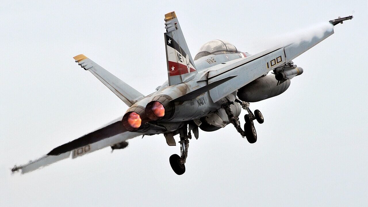 080710-N-7981E-482 NORTH ARABIAN SEA (July 10, 2008) An F/A-18F Super Hornet assigned to the "Bounty Hunters" of Strike Fighter Squadron (VFA) 2 climbs away from the Nimitz-class aircraft carrier USS Abrham Lincoln (CVN 72) after being launched from one of the ship's four steam-powered catapults. Lincoln is deployed to the U.S. 5th Fleet area of responsibility to support Operations Iraqi Freedom and Enduring Freedom as well as maritime security operations. U.S. Navy photo by Mass Communication Specialist 2nd Class James R. Evans (Released)