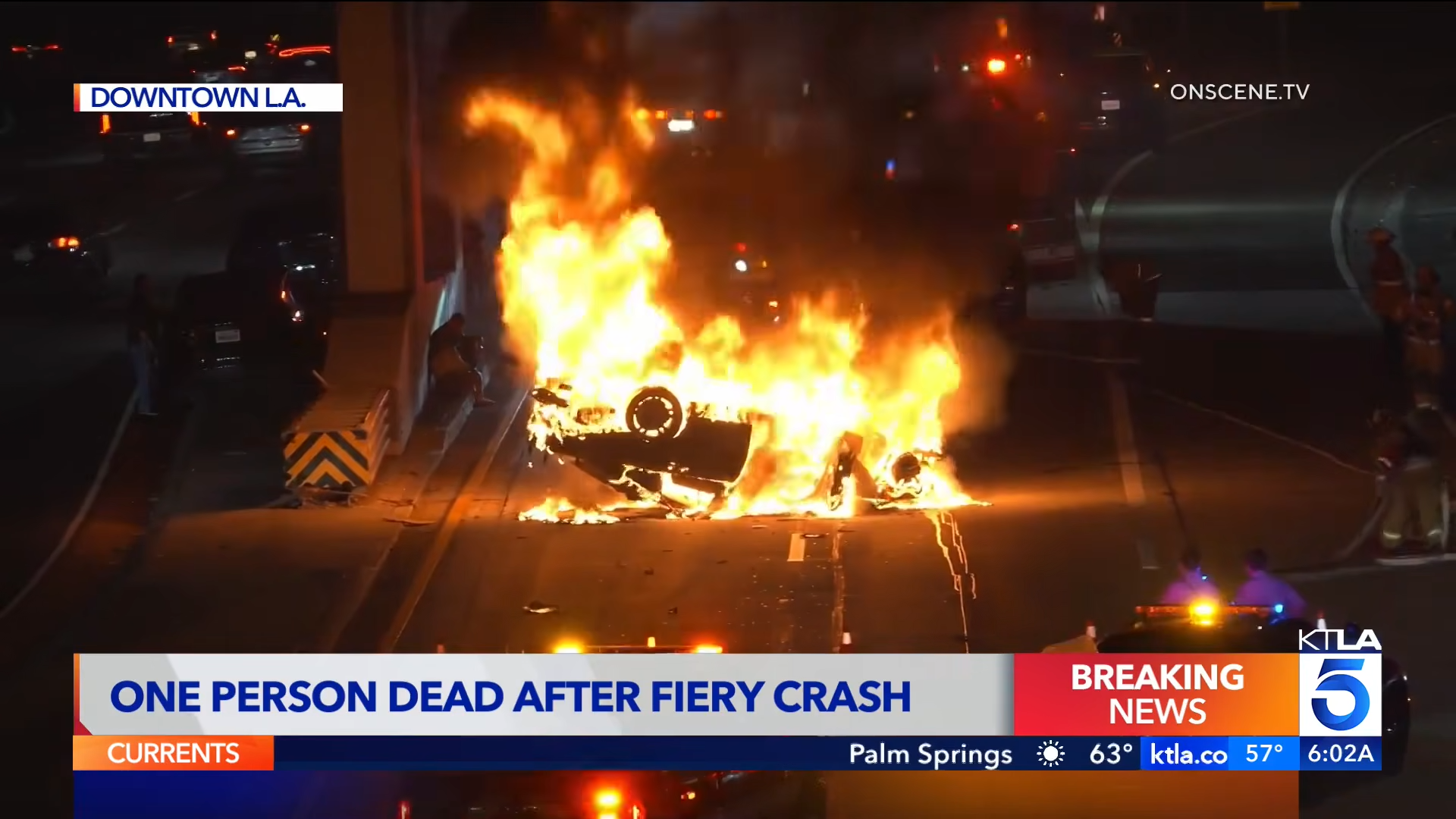 crash on highway in LA