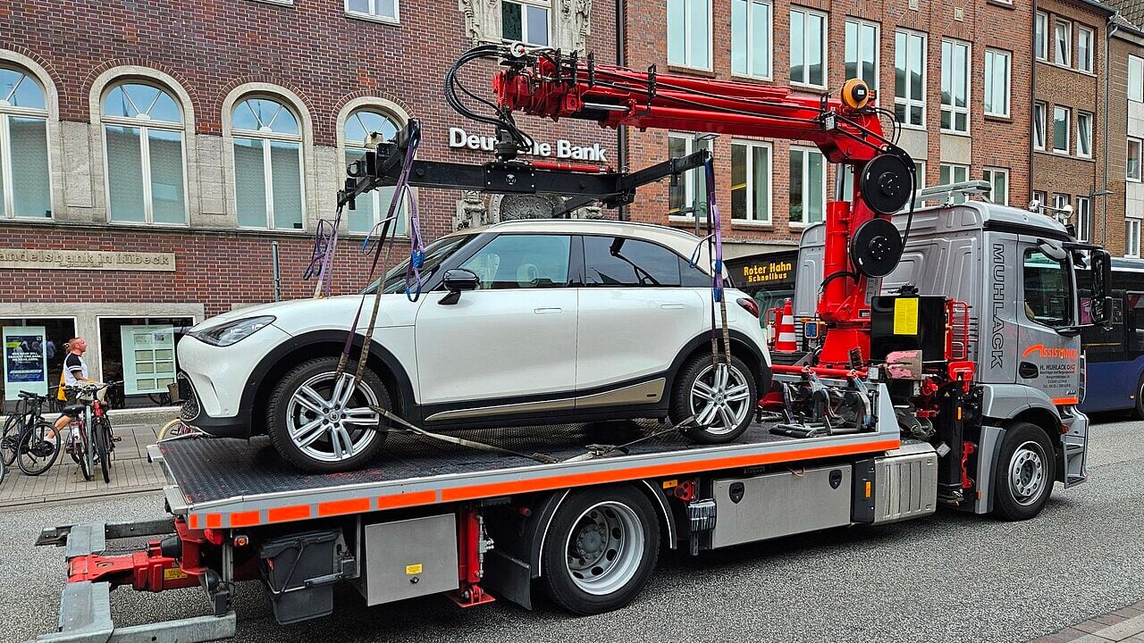 Flatbed tow trucks in Germany.