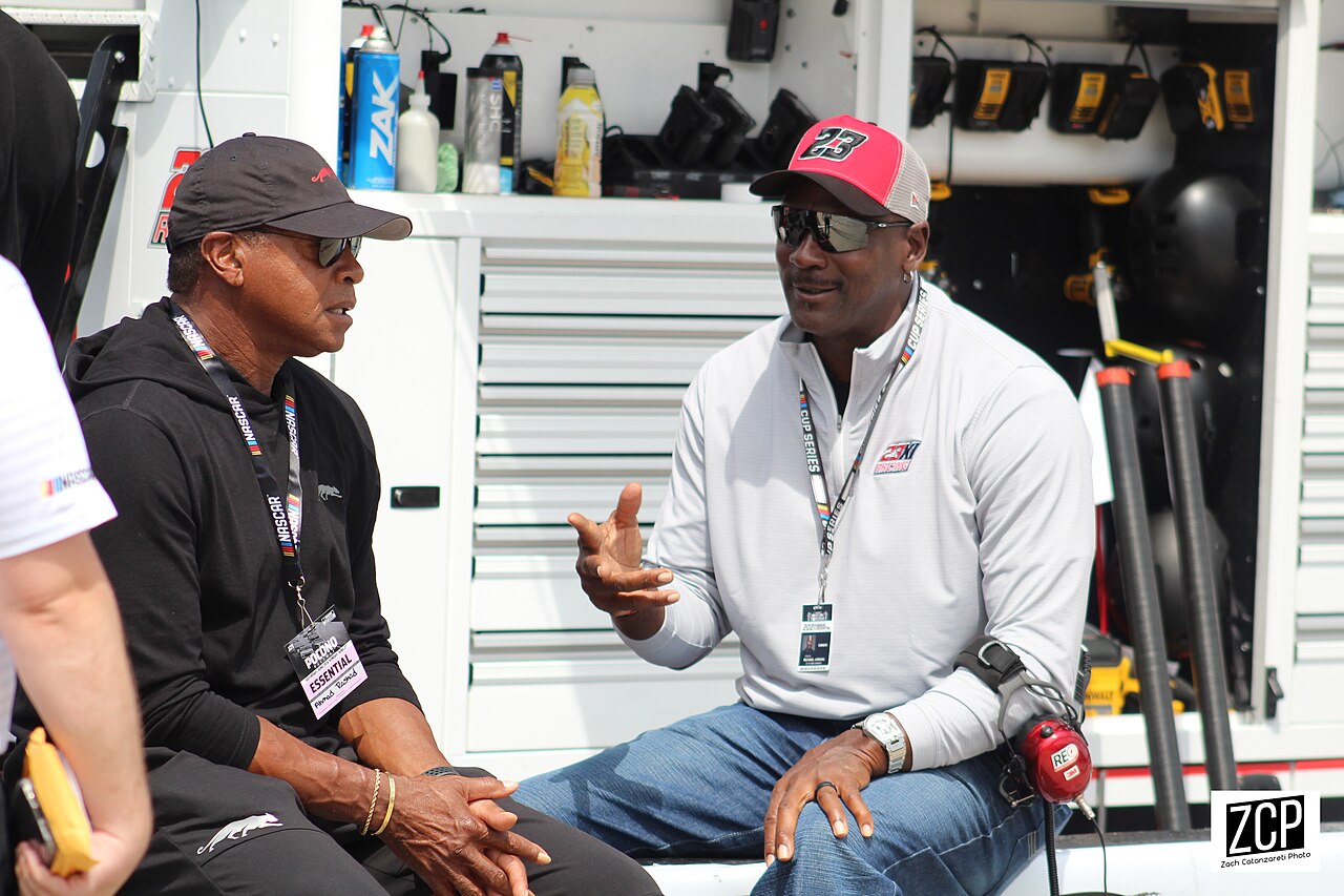 Michael Jordan and Admad Rashad.
