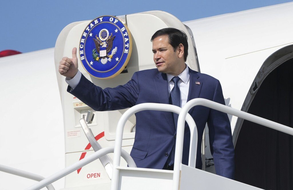 Secretary Marco Rubio aboard Air Force Three.