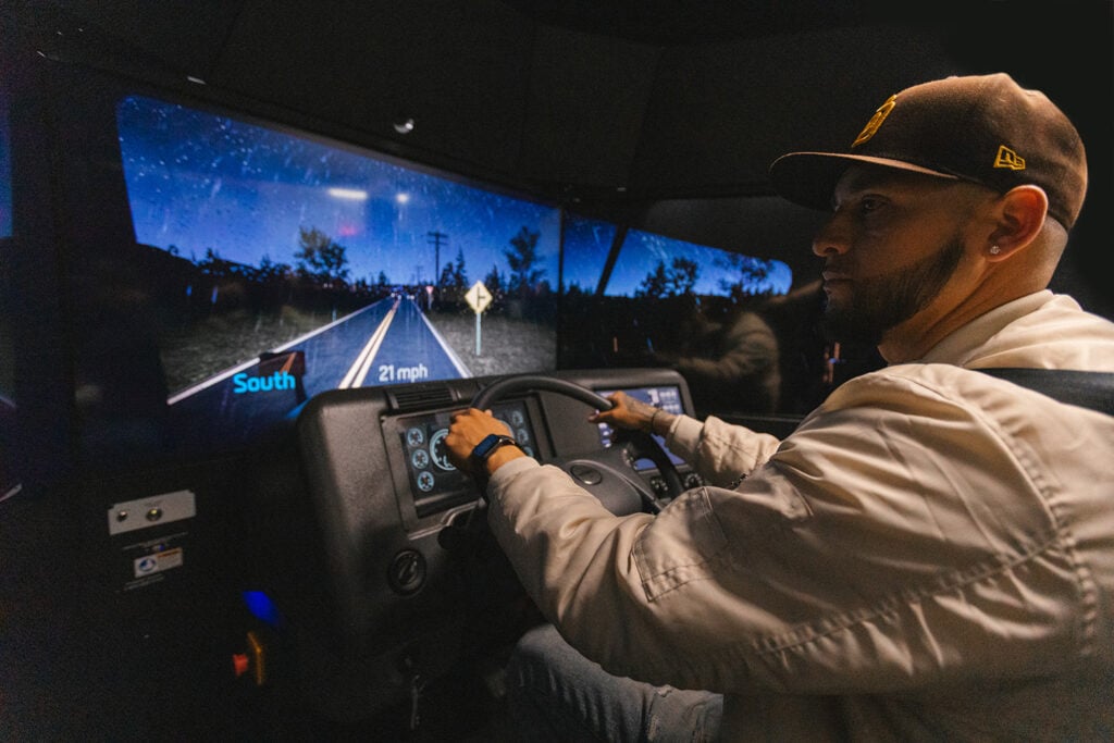 Truck driving simulation.