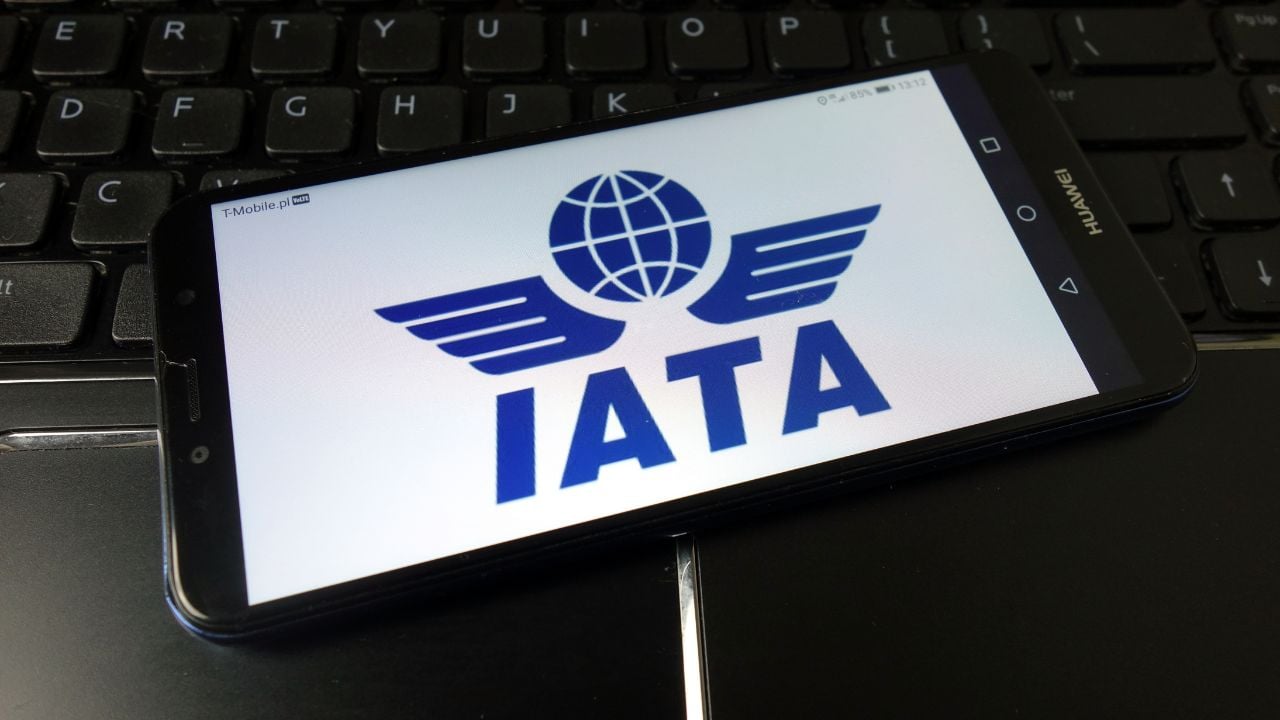 KONSKIE, POLAND - January 11, 2020: International Air Transport Association Iata logo displayed on mobile phone