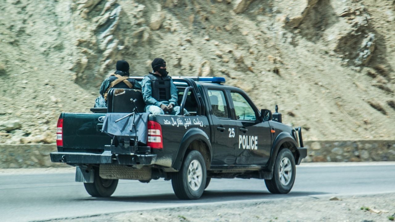 Kabul, Afghanistan Afghan security forces departing Kabul city as the Taliban take over in August 2021