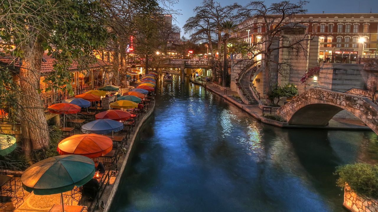 San Antonio River Walk at twilight