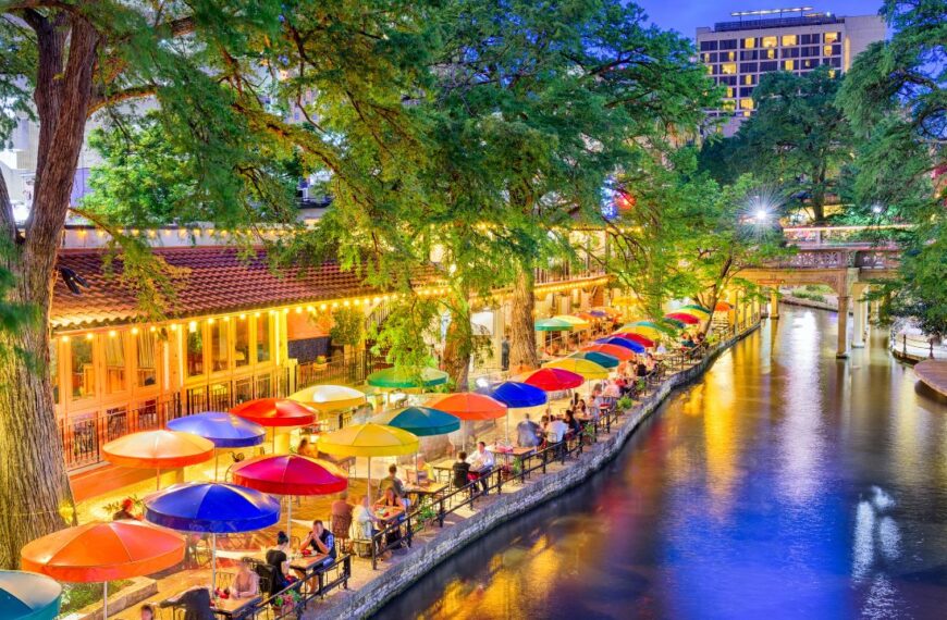 San Antonio, Texas, USA cityscape at the River Walk.