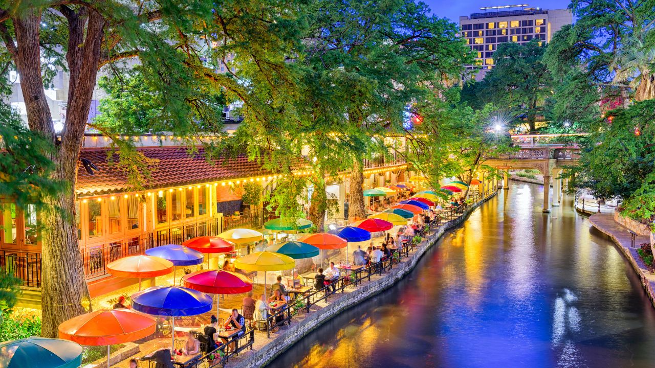 San Antonio, Texas, USA cityscape at the River Walk.