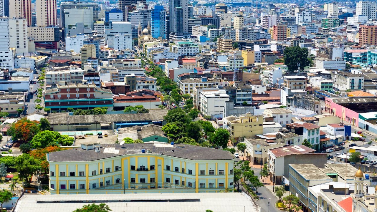 Urban skyline in Ecuador