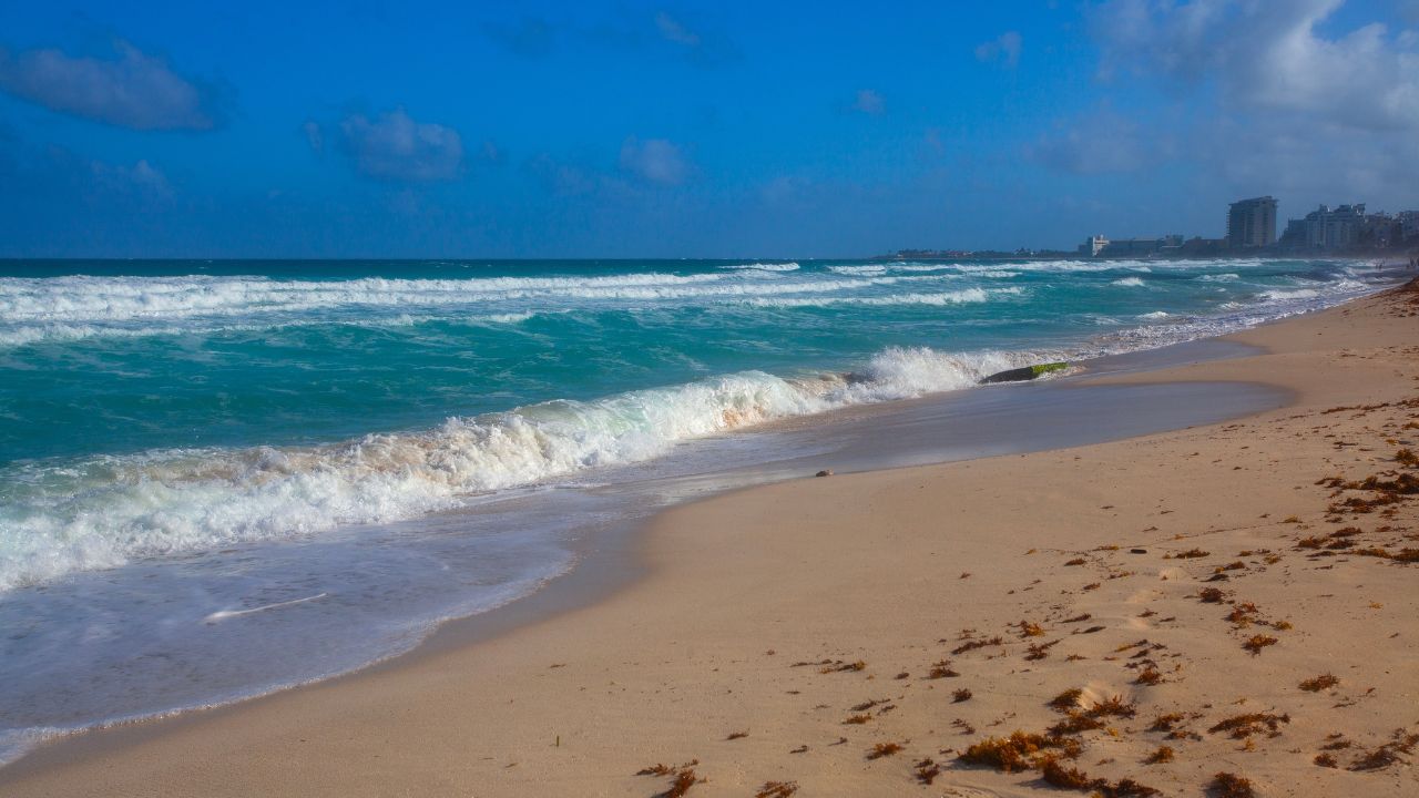 Cancun Delfines Beach at Hotel Zone of Mexico