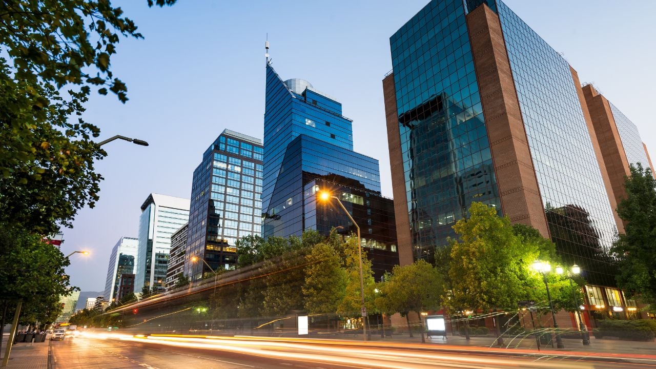 Apoquindo Avenue and office towers in Santiago, Chile