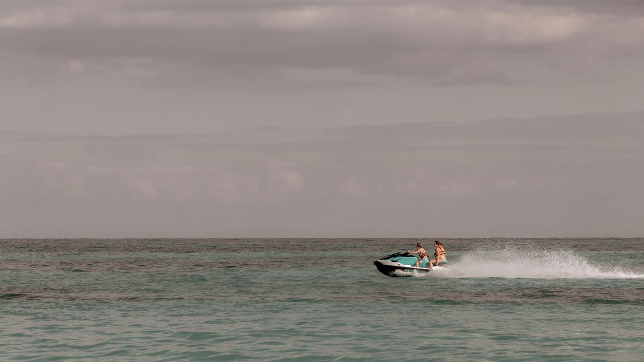 Jet ski rentals on a Caribbean beach