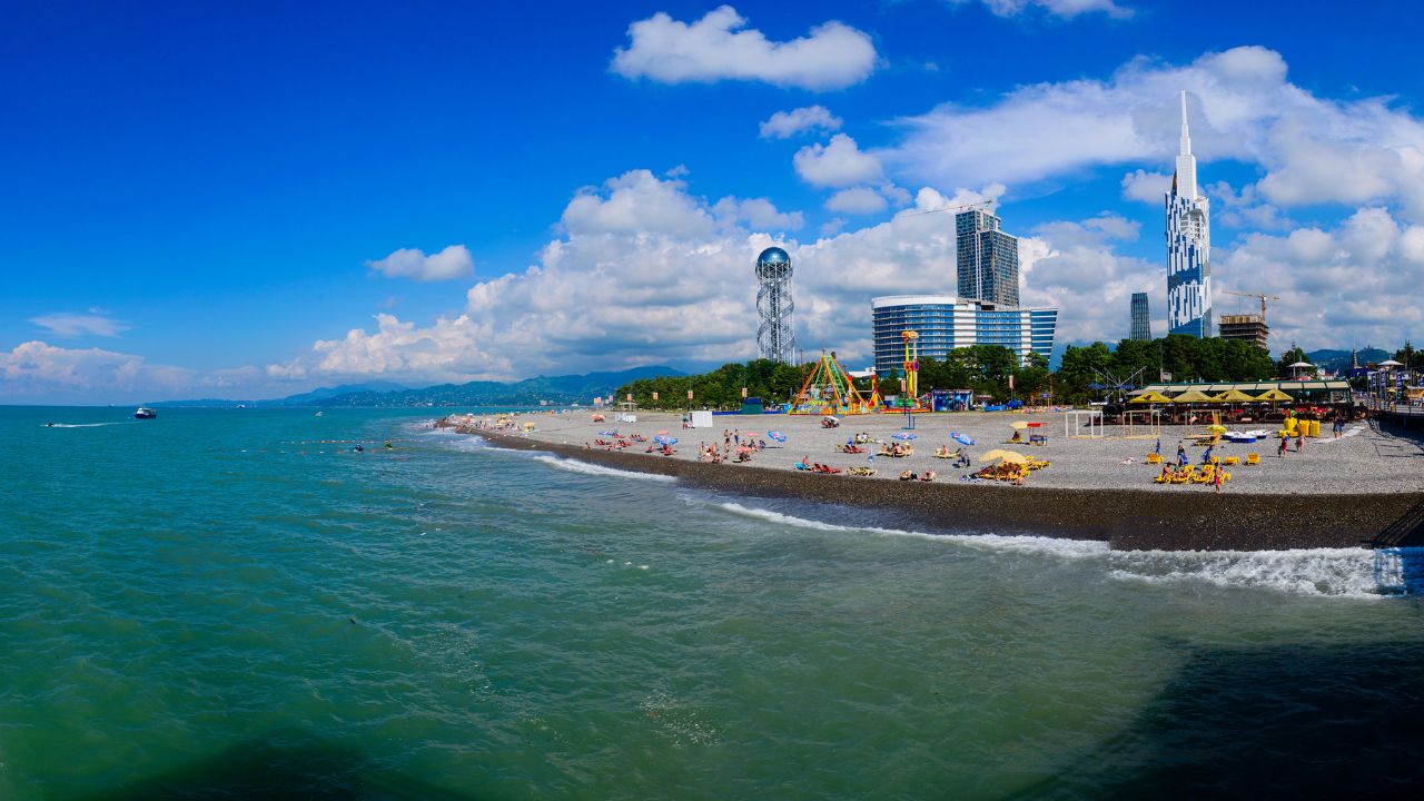 Batumi skyline and waterfront on the Black Sea coast