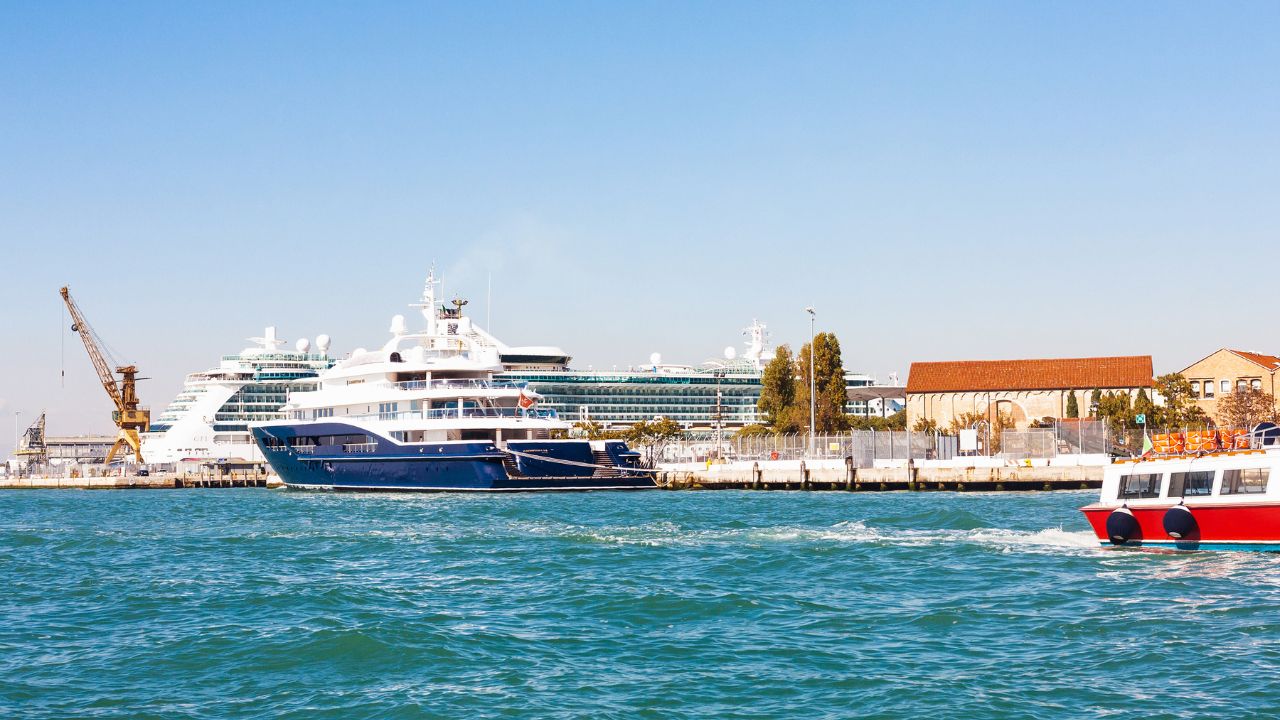Cruise ships at the Venice cruise terminal