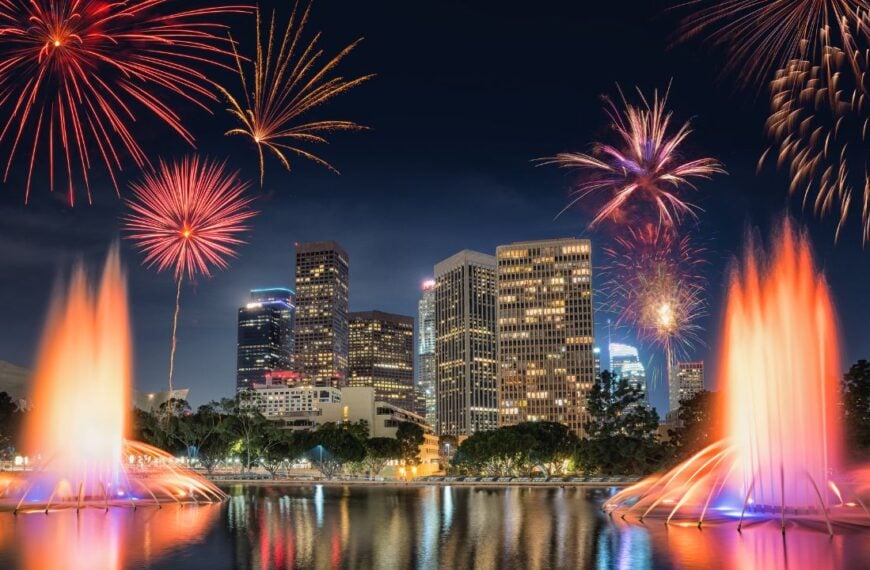 Los Angeles (California, USA) with fireworks