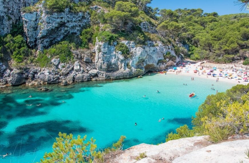 Cala Macarelleta beach in Menorca, Balearic Islands, Spain