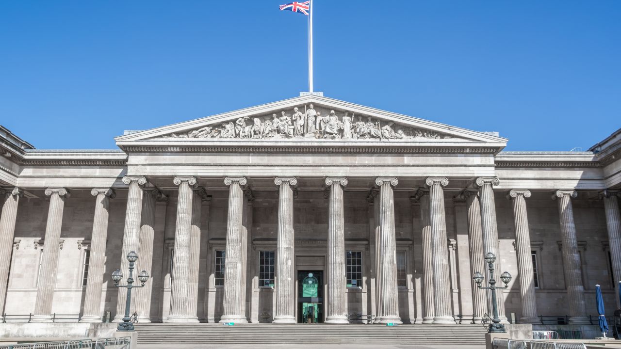 London, UK - 22 April, 2024 - Main entrance of the British Museum