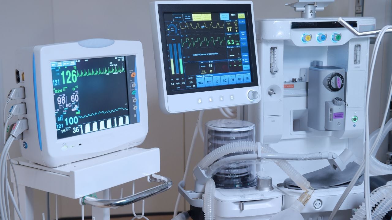 equipment and medical devices in modern operating room