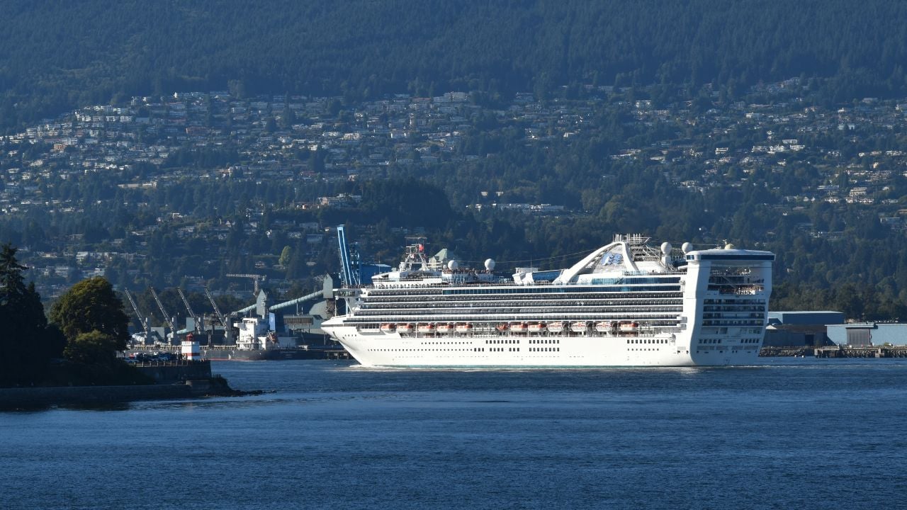 Cruise ship departing from Vancouver, Canada