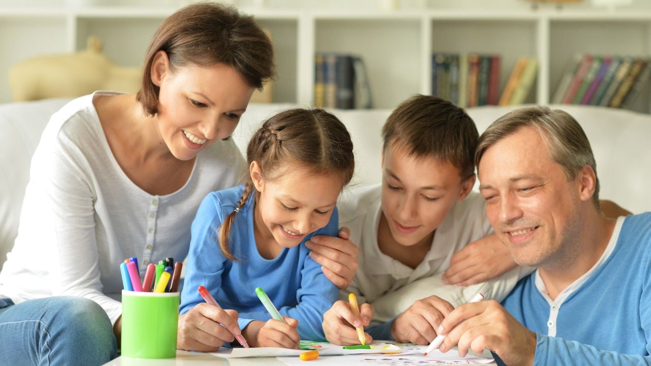 big happy family drawing