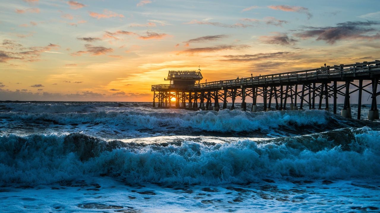 Cocoa Beach Pier at Sunrise along Florida's Space Coast