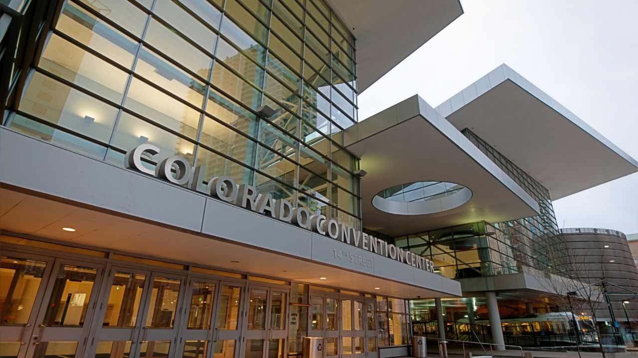 Denver, Colorado-January 22, 2012: Colorado Convention Center at blue hour.