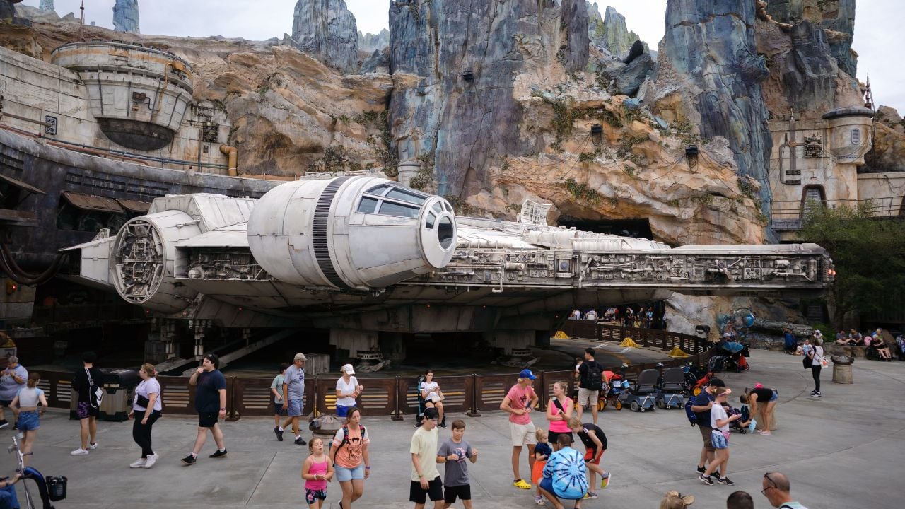 A Millennium Falcon Star Wars Galaxy's Edge at Disney World Hollywood Studios
